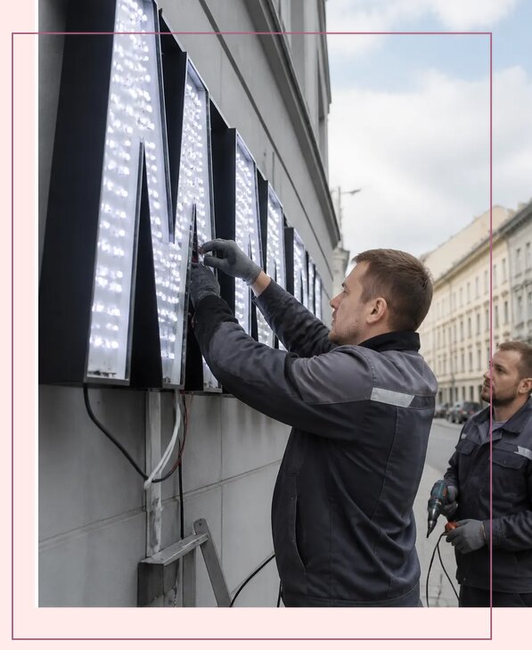 Изготовление и монтаж светодиодных LED вывесок в Чапаевске