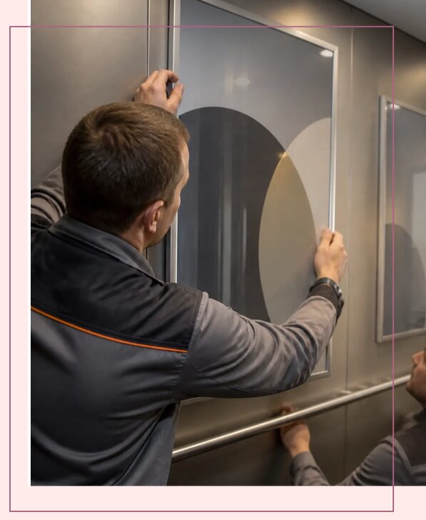 Размещение рекламы в лифтах жилых домов под ключ в Чапаевске